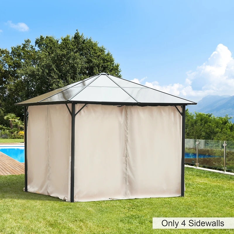 Outsunny 9.84' x 9.84' Gazebo Sidewall Set with Hooks/C-Rings