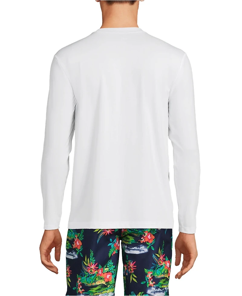 Lands' End Big & Tall SunShade Upf 50 Long Sleeve Swim Tee Cooling Rash Guard