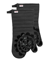 T-Fal Medallion Print Silicone and Cotton Twill Oven Mitt, Set of 2