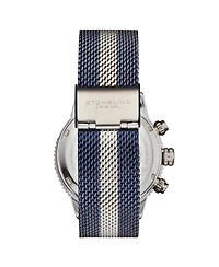 Stuhrling Men's Monaco Blue|Silver-tone Stainless Steel , Blue Dial , 47mm Round Watch