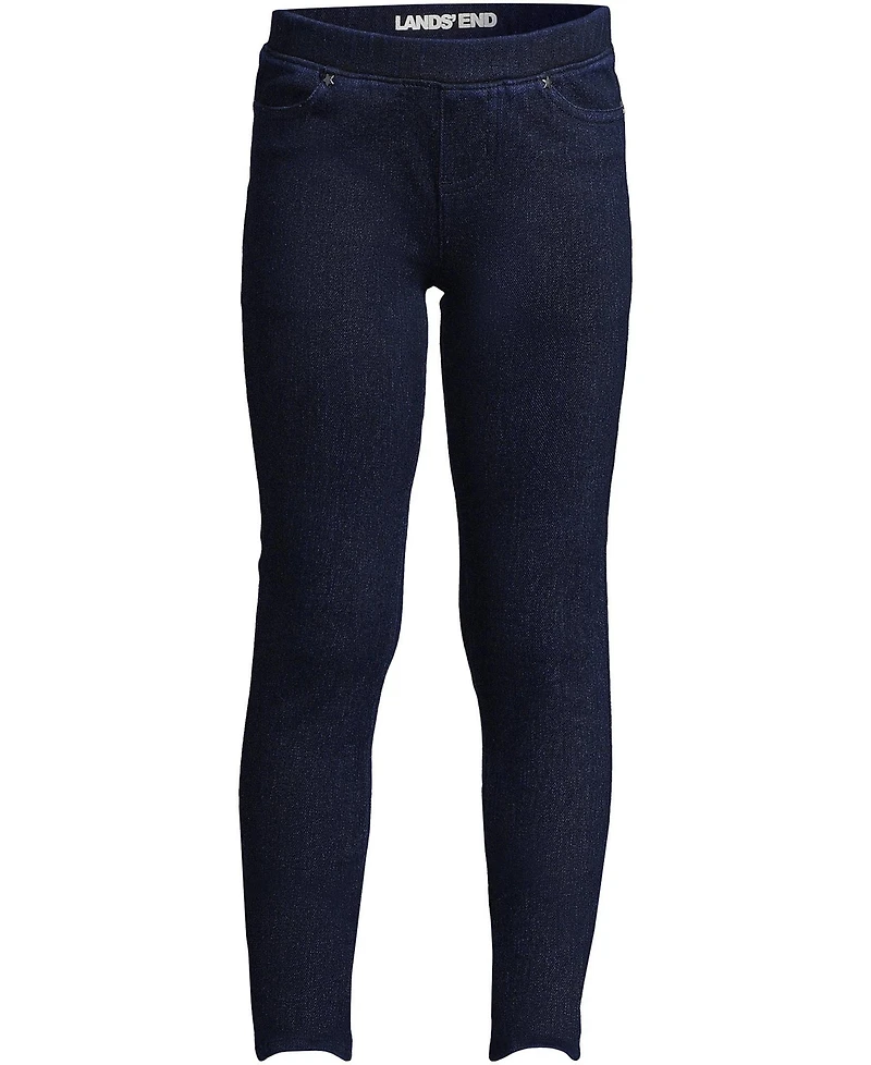 Lands' End Big Girls Iron Knee Denim Jeggings