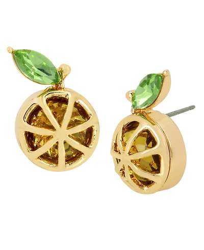 Betsey Johnson Faux Stone Lemon Slice Stud Earrings