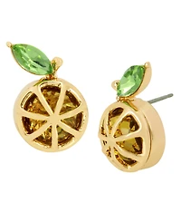 Betsey Johnson Faux Stone Lemon Slice Stud Earrings