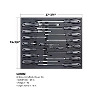 Powerbuilt 17 Piece Pro Tech Double Injection Screwdriver Set