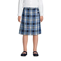 Lands' End Big Girls School Uniform Slim Plaid A-line Skirt Below the Knee