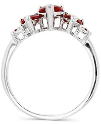 Lab-Grown Ruby Heart Graduated Ring (1-3/8 ct. t.w.) in Sterling Silver