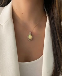 Le Vian Neopolitan Opal (4-1/2 ct. t.w.) & Diamond (3/4 ct. t.w.) Braided Halo 18" Pendant Necklace in 14k Rose Gold
