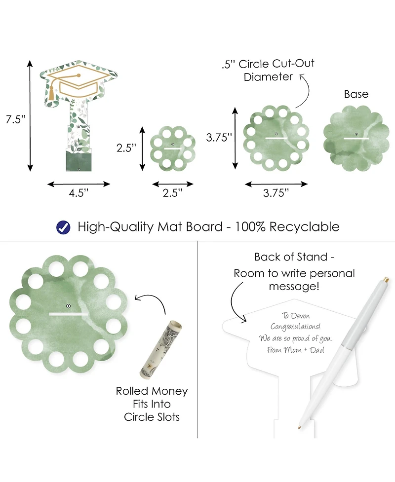 Boho Botanical Graduate Greenery Graduation Party Money Holder Gift Cash Cake