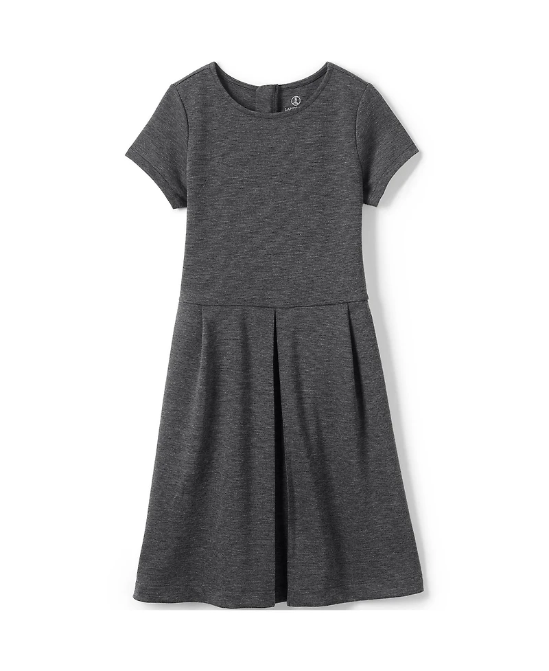 Lands' End School Uniform Girls Short Sleeve Ponte Dress Top of Knee