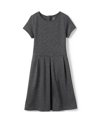 Lands' End School Uniform Girls Short Sleeve Ponte Dress Top of Knee