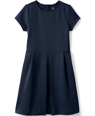 Lands' End School Uniform Girls Short Sleeve Ponte Dress Top of Knee