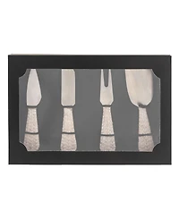 Artifacts Rattan Rattan Stainless-Steel Cheese Knives (Set of 4) - with Gift Box