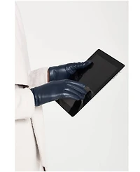 Lands' End Women's Ez Touch Screen Lined Leather Gloves