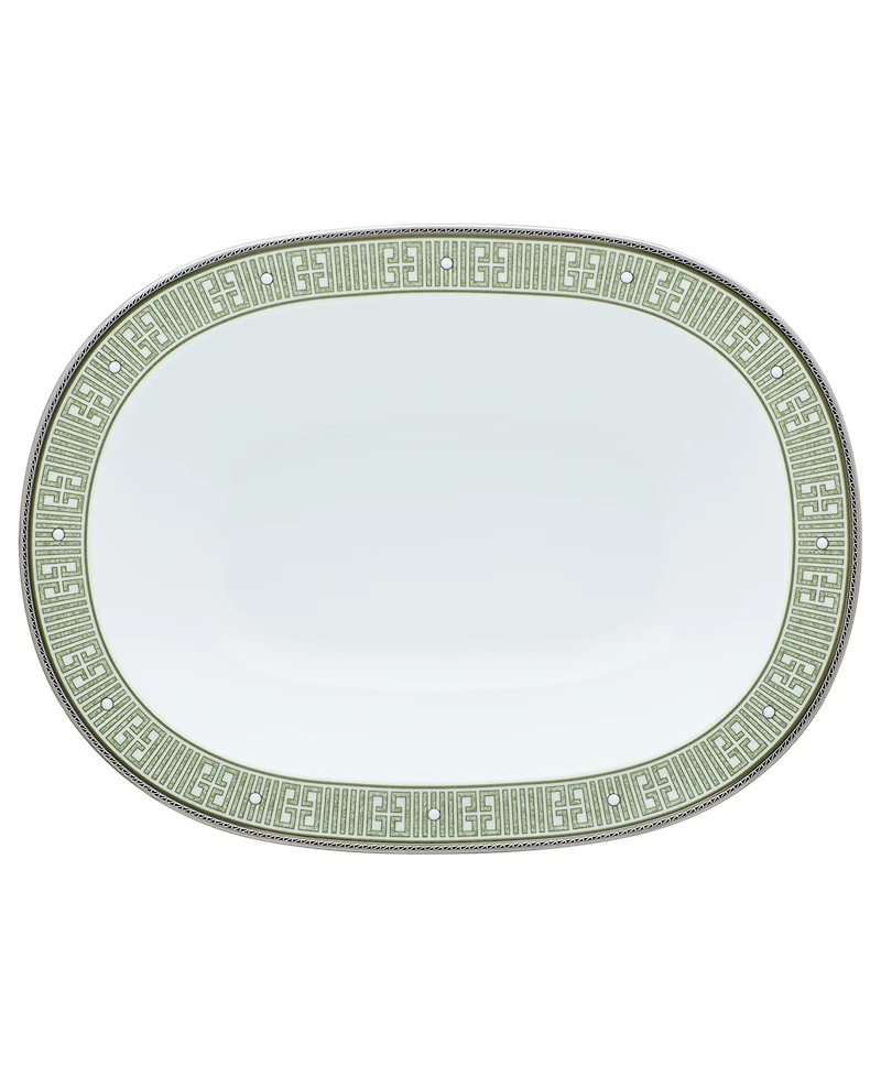 Noritake Infinity Green Platinum Oval Vegetable Bowl 24 Oz