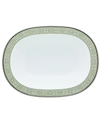 Noritake Infinity Green Platinum Oval Vegetable Bowl 24 Oz