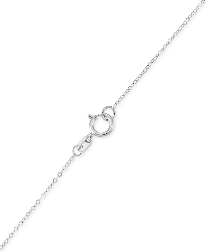 Diamond Beaded Cross 18" Pendant Necklace 10k Gold