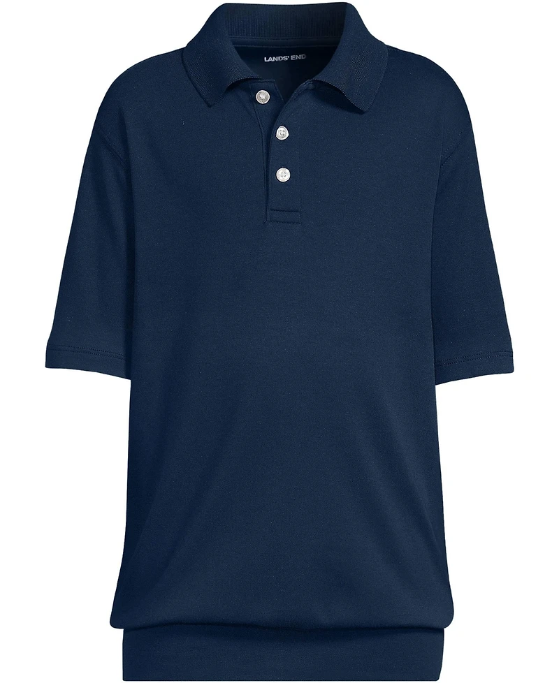 Lands' End Girls Short Sleeve Banded Bottom Polo Shirt