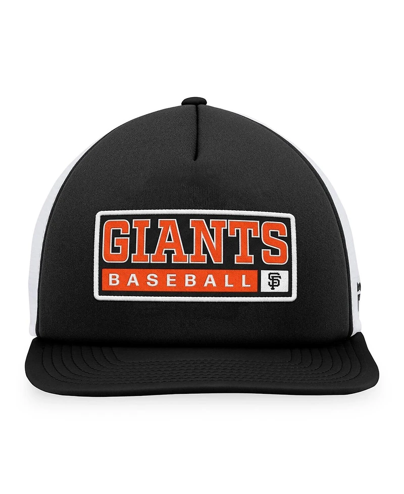 Men's Majestic Black, White San Francisco Giants Foam Trucker Snapback Hat