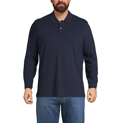 Lands' End Men's Big and Tall Comfort First Long Sleeve Mesh Polo Shirt
