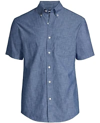 Lands' End Big & Tall Short Sleeve Button Down Chambray Shirt