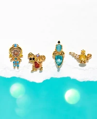 Girls Crew Crystal Multi-Color Disney Princess Jasmine Stud Earring Set