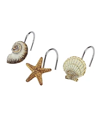 Avanti Antigua Starfish & Seashells Ceramic 12-Pc. Shower Curtain Hooks