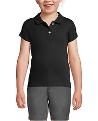 Lands' End Girls Short Sleeve Feminine Fit Interlock Polo Shirt
