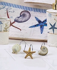 Avanti Antigua Starfish & Seashells Ceramic 12-Pc. Shower Curtain Hooks
