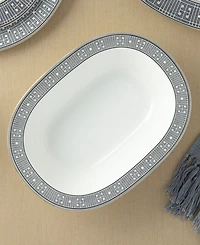Noritake Infinity Graphite Oval Vegetable Bowl 24 Oz