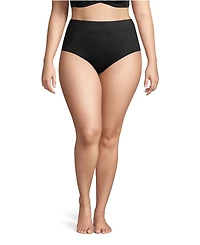 Lands' End Plus Tummy Control High Waisted Bikini Swim Bottoms