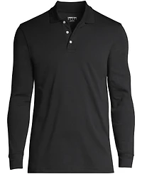 Lands' End Men's School Uniform Long Sleeve Interlock Polo Shirt