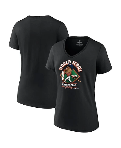 Women's Fanatics Jeremy Pena Black Houston Astros 2022 World Series Champions Mvp Plus Name and Number T-shirt