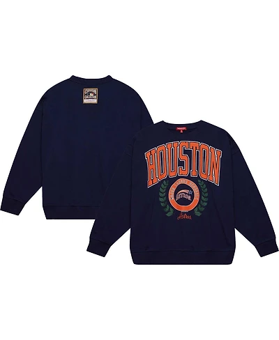 Women's Mitchell & Ness Navy Houston Astros Logo Lt 2.0 Pullover Sweatshirt