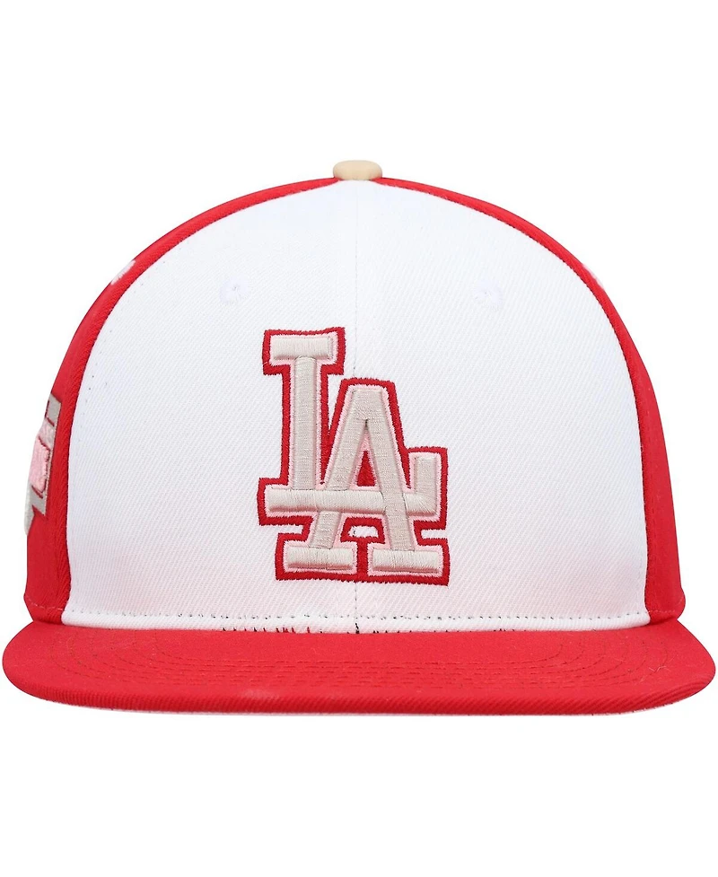 Men's Pro Standard White, Red Los Angeles Dodgers Strawberry Ice Cream Drip Snapback Hat
