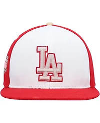 Men's Pro Standard White, Red Los Angeles Dodgers Strawberry Ice Cream Drip Snapback Hat