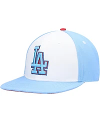 Men's Pro Standard White, Light Blue Los Angeles Dodgers Blue Raspberry Ice Cream Drip Snapback Hat
