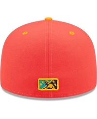 Men's New Era Coral, Turquoise Gallos De Delmarva Copa La Diversion 59FIFTY Fitted Hat