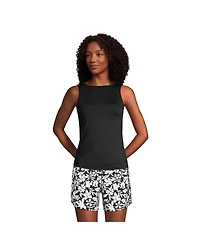 Lands' End Petite High Neck Upf 50 Sun Protection Modest Tankini Swimsuit Top