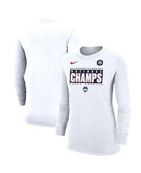 Women's Nike White UConn Huskies 2023 Ncaa Men's Basketball National Champions Pebble Long Sleeve T-shirt
