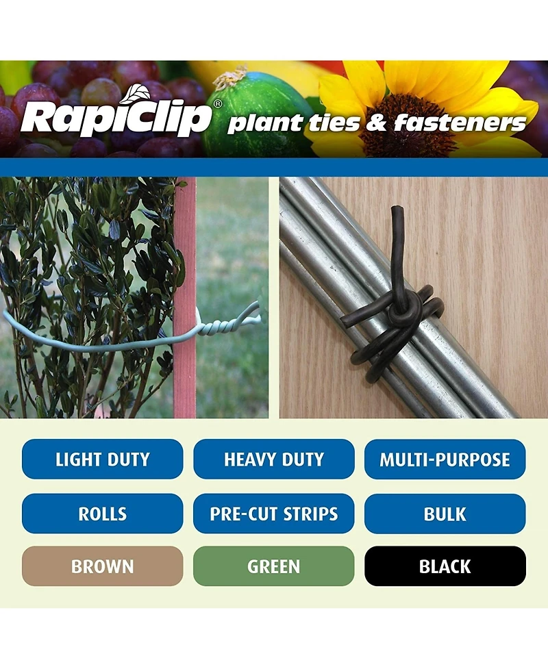 Luster Leaf 856 Rapiclip Vinyl Stretch Plant Wire Tie, Green