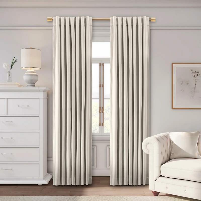 Ricardo Premium Velvet Rod Pocket With Back Tabs Curtain Panel 50"W x 84"L