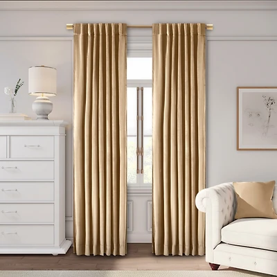 Ricardo Premium Velvet Rod Pocket With Back Tabs Curtain Panel 50"W x 84"L