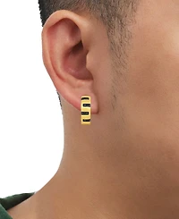 Men's Diamond Zigzag Small Hoop Earrings (1/20 ct. t.w.), 15mm (Also in Black Diamond)