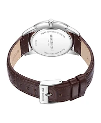 Kenneth Cole New York Men's Quartz Slim Brown Genuine Leather Watch 43mm