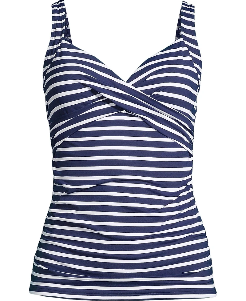 Lands' End Women's V-Neck Wrap Underwire Tankini Swimsuit Top