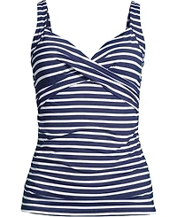 Lands' End Women's V-Neck Wrap Underwire Tankini Swimsuit Top