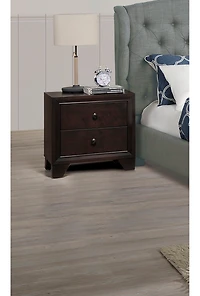 Streamdale Modern Bedroom Nightstand Brown Drawers Bedside Table Rubberwood