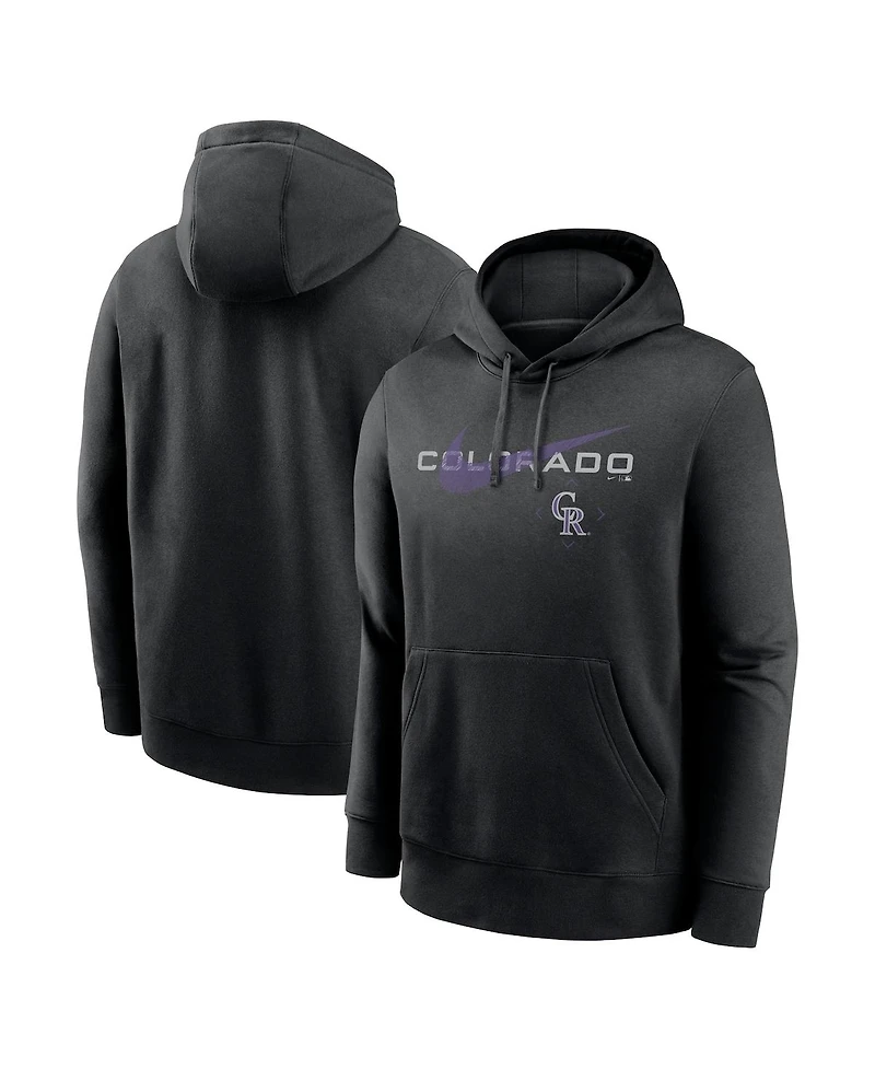 Men's Nike Black Colorado Rockies Swoosh NeighborHOOD Pullover Hoodie