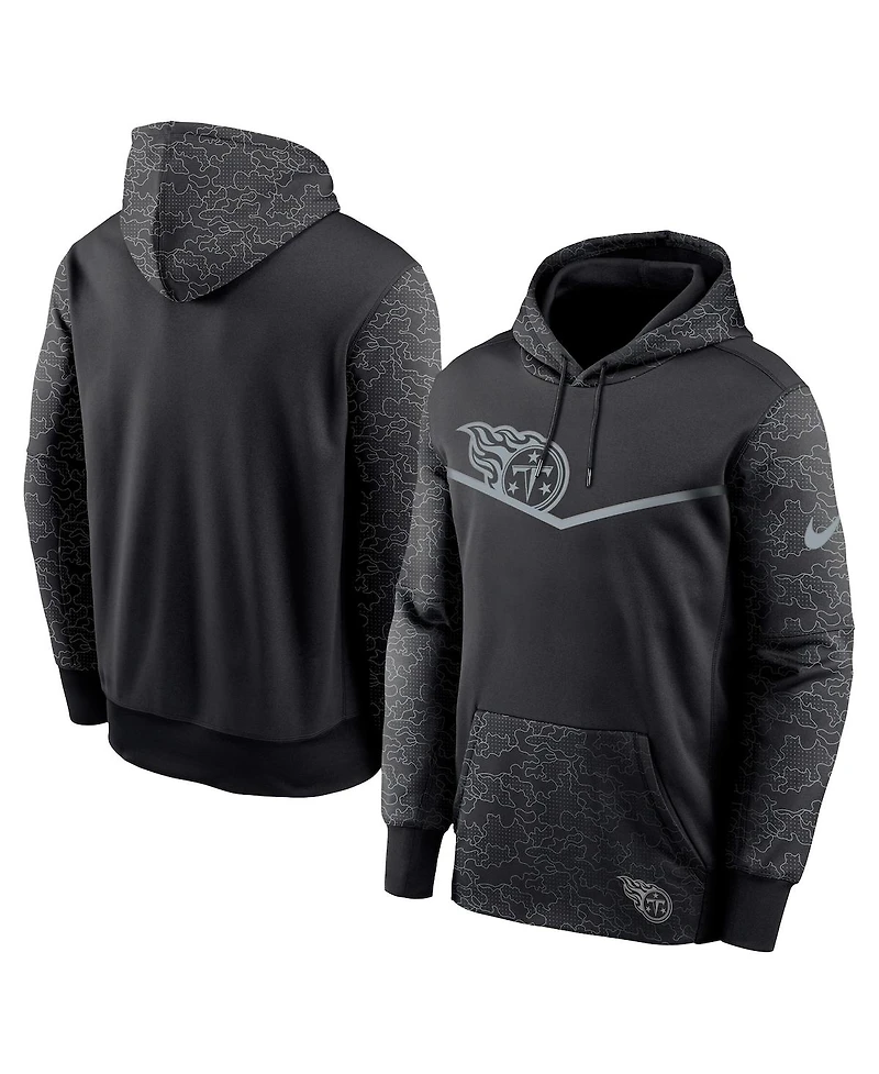 Men's Nike Black Tennessee Titans Rflctv Chevron Pullover Hoodie