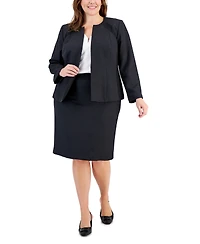 Le Suit Plus Houndstooth Pencil Skirt